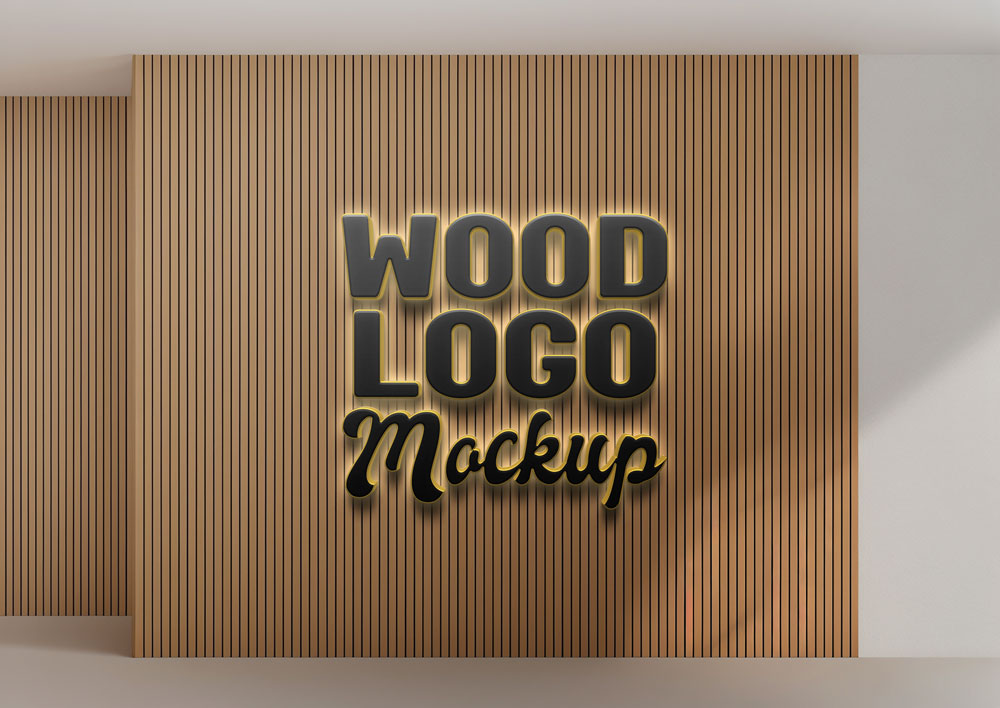 wooden logo mockups